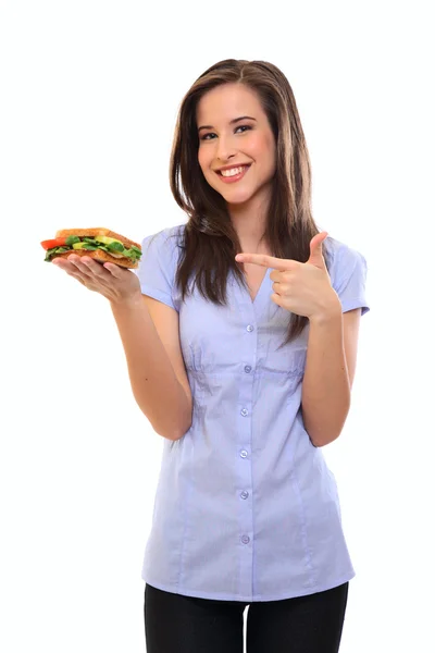 Здоровый вкусный сэндвич — стоковое фото