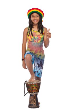 Success rasta boy with thumb up clipart