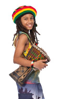 Portrait os a rasta boy clipart