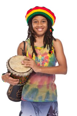 Happy rasta boy portrait clipart