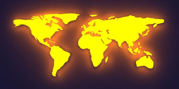 Glowing World map — Stock Photo, Image