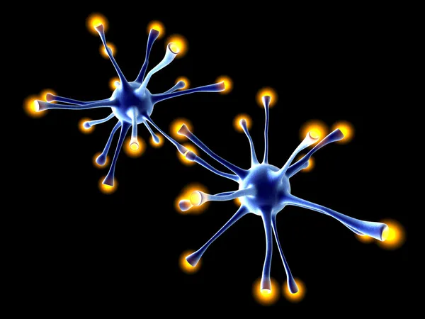 Interactie van neuronale cellen — Stockfoto