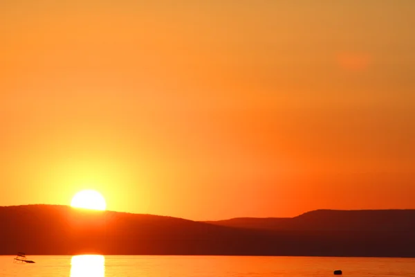 Zonsondergang aan het Balatonmeer — Stockfoto