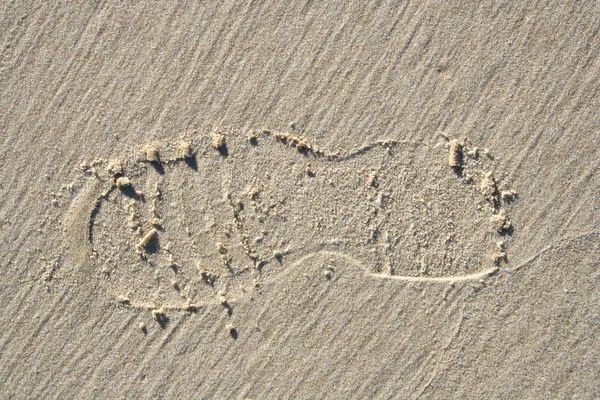 Huella en la arena — Foto de Stock