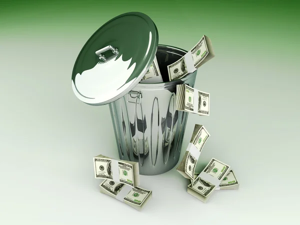 ドルのゴミ箱 — ストック写真