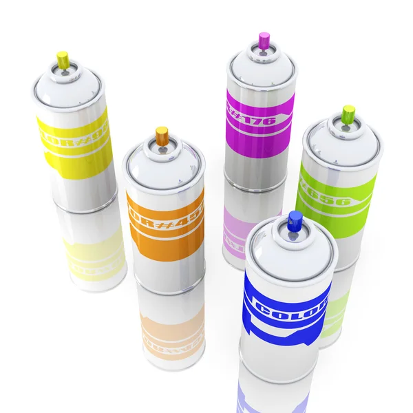 Color Aerosol Cans — Stock Photo, Image