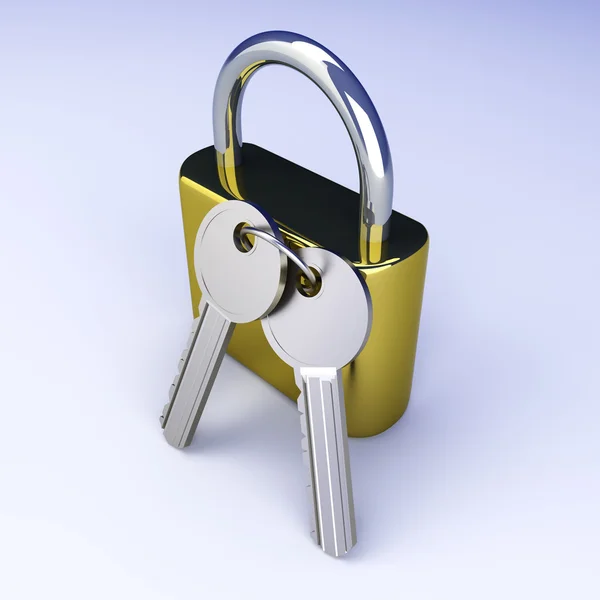 Padlock with Keys — Stock Photo, Image