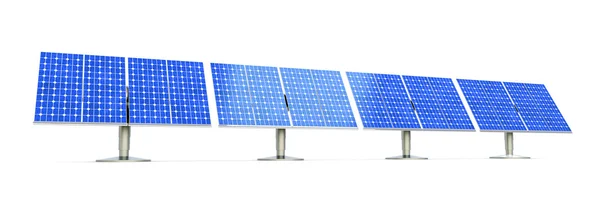 Лінія панелі сонячних батарей — стокове фото
