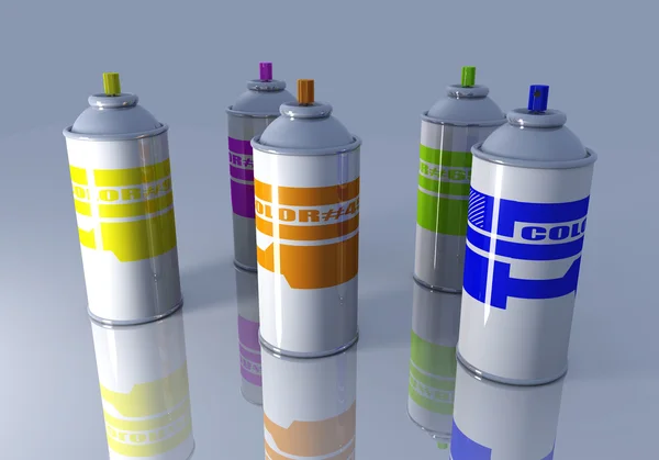Color Aerosol Cans — Stock Photo, Image