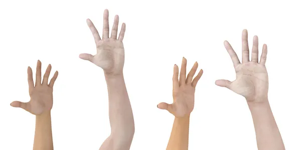 Handen omhoog - Geïsoleerd — Stockfoto