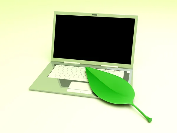 Ecologische laptop — Stockfoto