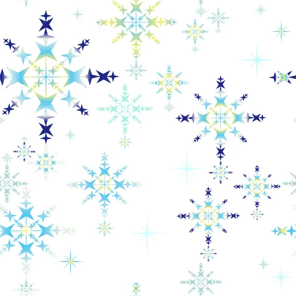 Fiocco di neve modello di Natale con stelle, vettore . — Vettoriale Stock