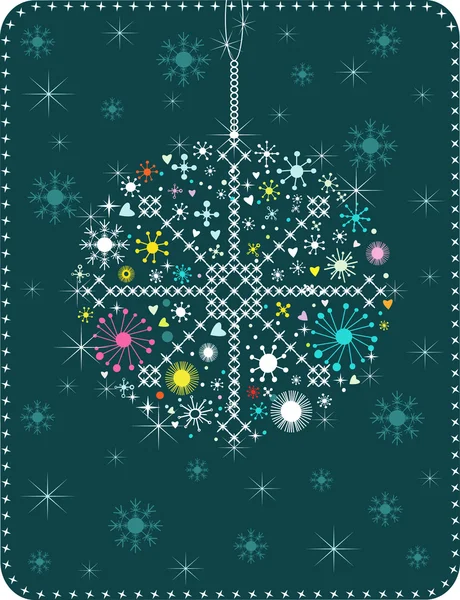 Boule de Noël faite avec des éléments graphiques, vecteur . — Image vectorielle