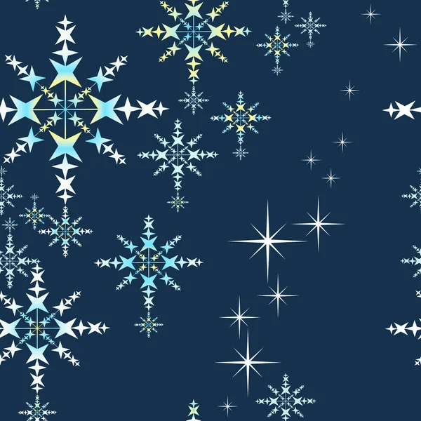 Рождественские снежинки со звездами, векторами . — стоковый вектор