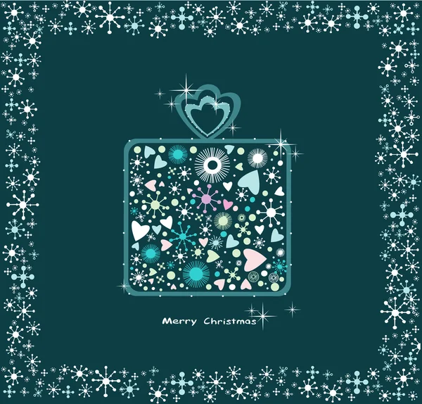 Coffret cadeau de Noël en décoration couleur, vecteur . — Image vectorielle