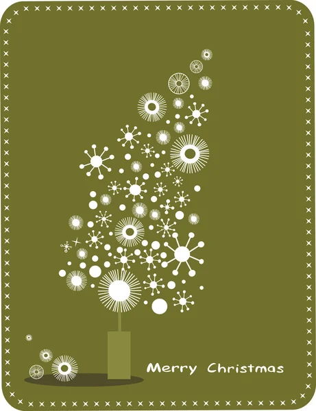 Arbre d'hiver Fond, carte vectorielle de Noël — Image vectorielle