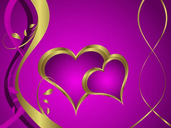 A purple hearts Valentines Day Background — Stock Vector