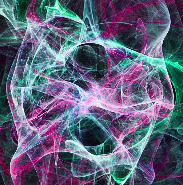Абстрактный цветной дым фрактальный фон на черном основании — стоковое фото