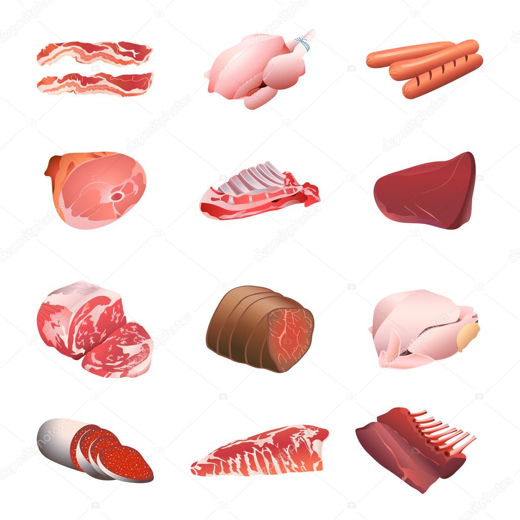 Calorie table meat and poultry — Stock Vector © sahuad 6828928