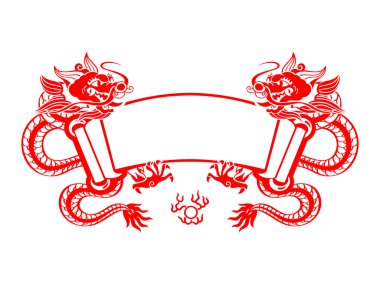 Dragon Year scroll vector Dragon Year scroll vector