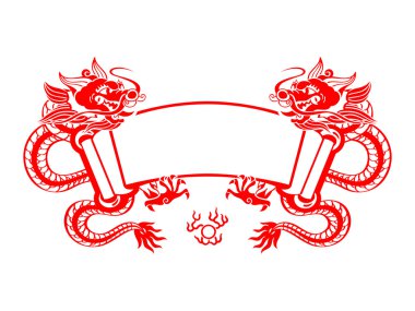 Dragon Year scroll vector