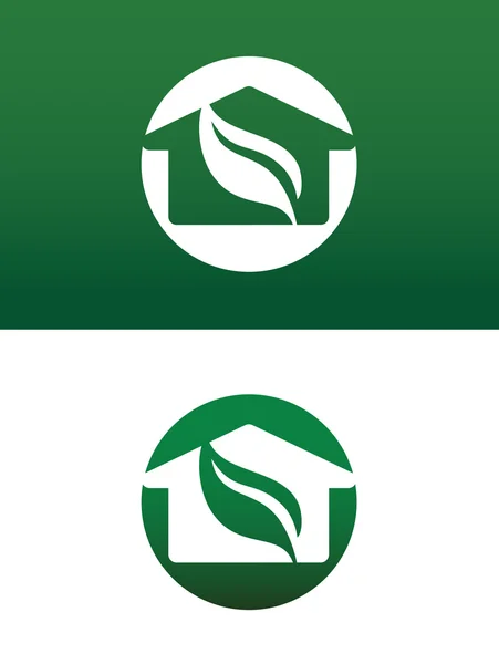 Okrągły zielony dom ilustracja wektorowa zarówno stałych, jak i odwrócone — Wektor stockowy