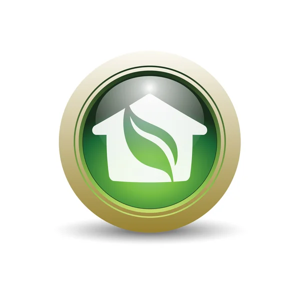 Glossy Green House Vector Illustration — Stock Vector
