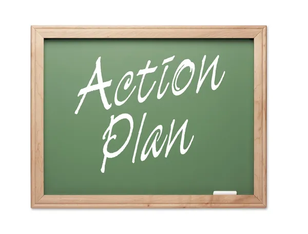 Action plan grön krita ombord serien — Stockfoto