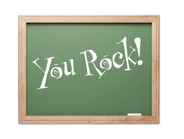 És o Rock! Placa de giz verde série Kudos — Fotografia de Stock