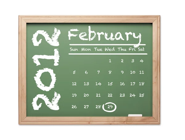 stock image February 2012 Calendar on Green Chalkboard