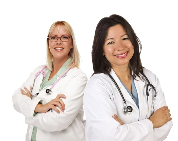 Dos doctores o enfermeras en blanco —  Fotos de Stock