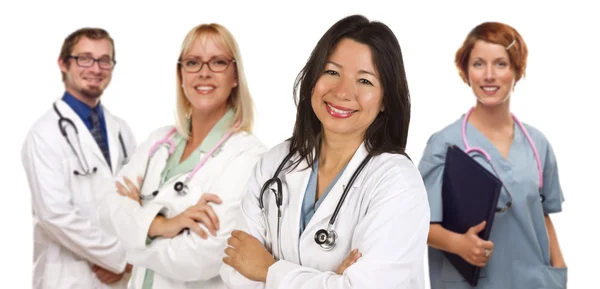 Gruppo di medici o infermieri su sfondo bianco — Foto Stock