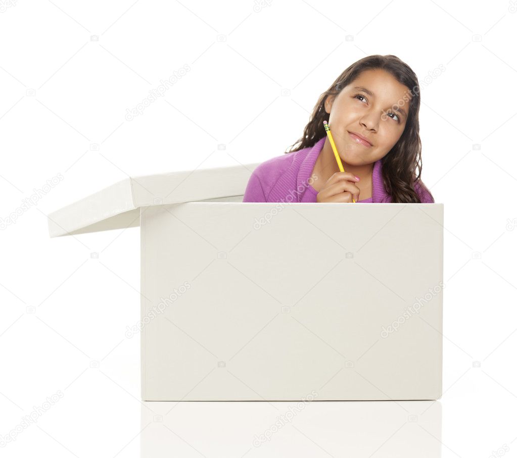Ethnic Female Popping Out and Thinking Outside The Box