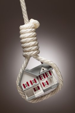 House Tied Up and Hanging in Hangman's Noose on clipart