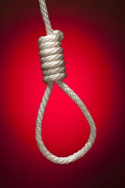 Hangman's Noose Over Red Background — Stock Photo, Image