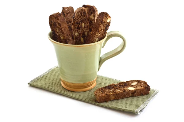Chocolade amandel biscotti — Stockfoto