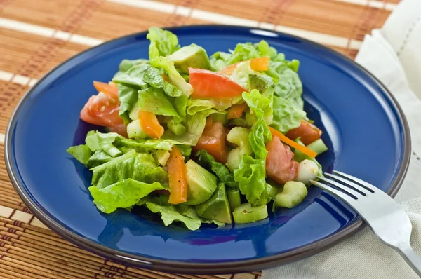 Salata mavi tabakta — Stok fotoğraf