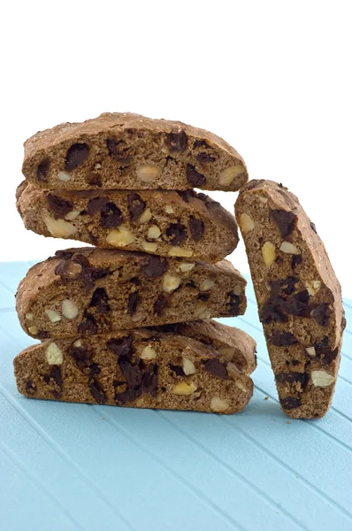 Čokoládové mandlové biscotti — Stock fotografie