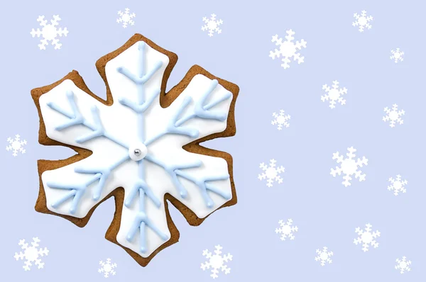 Peperkoek sneeuwvlok cookie — Stockfoto