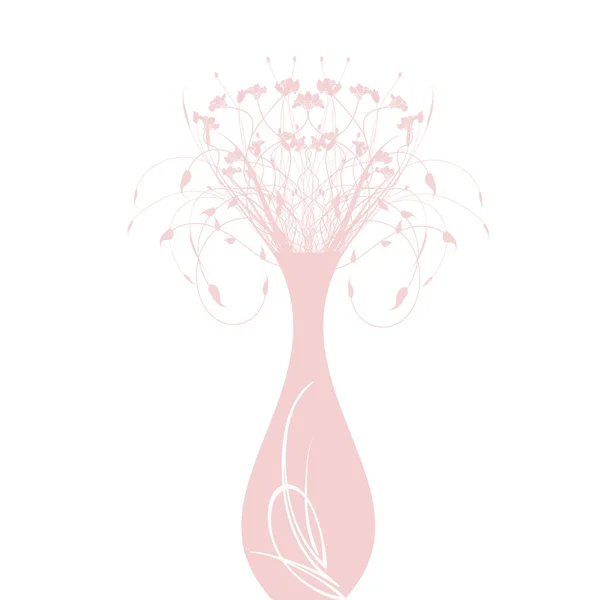 Blomst og vase – stockvektor