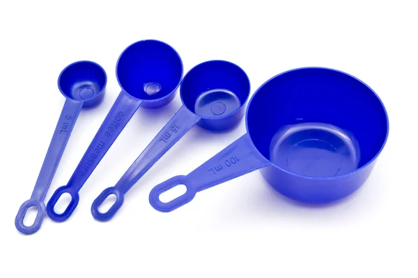 Blue measuring spoons — Stock Photo, Image