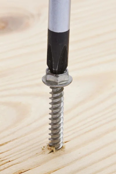 Screwdriver and screw — Stock Photo, Image