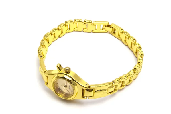 Złoty zegarek na rękę — Zdjęcie stockowe