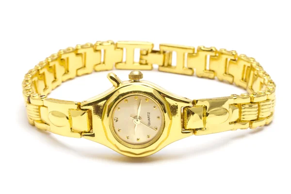 Zlaté náramkové hodinky — Stock fotografie
