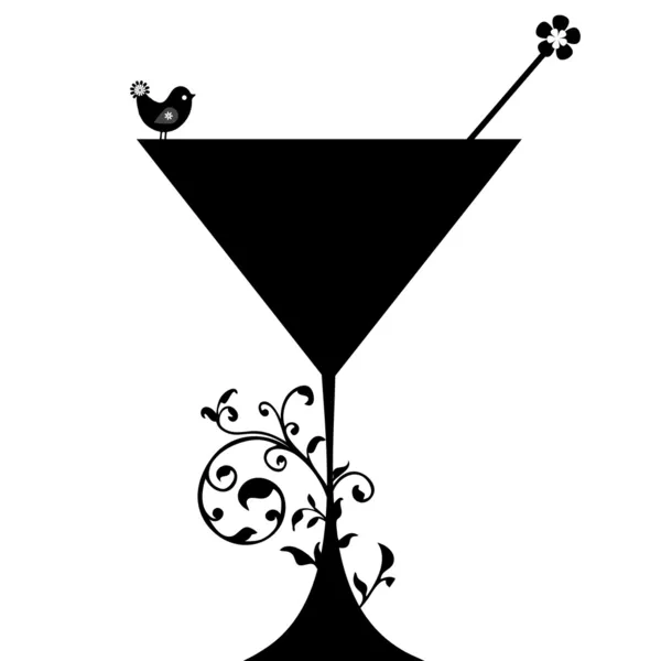 Cocktail drink siluett — Stock vektor