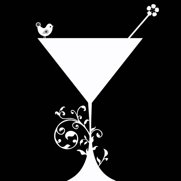 Kokteyl içki siluet — Stok Vektör