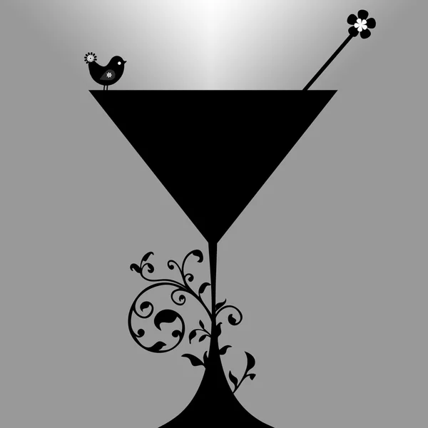 Cocktail drink siluett — Stock vektor