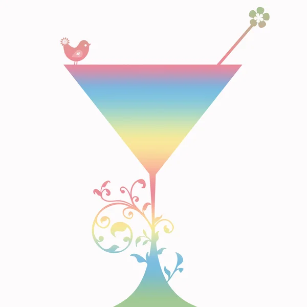 Cocktail Silhouette — Image vectorielle