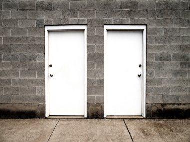 Two Doors Representing Choices clipart