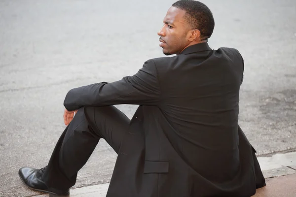 Nezaměstnaný podnikatel černé — Stock fotografie